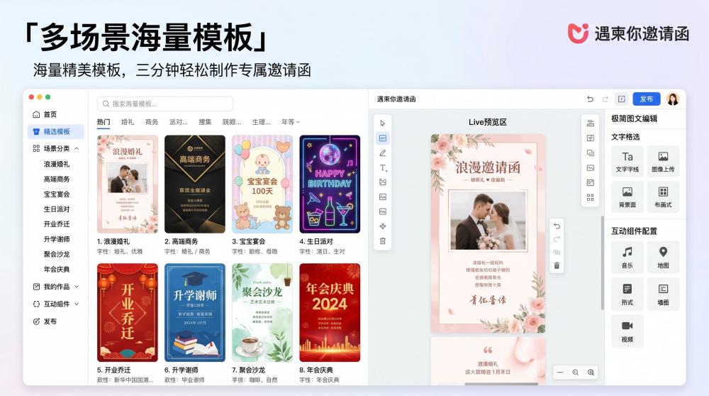 高颜值商务电子邀请函模板｜一键套用，轻松搞定各类正式场合